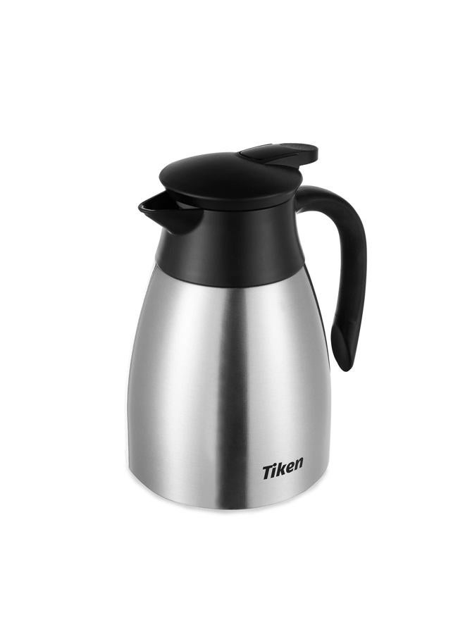 Tiken Thermal Coffee Carafe, Stainless Steel Insulated Vacuum Coffee Carafes for Keeping Hot, 1000ML Beverage Dispenser (Silver) - Image 1